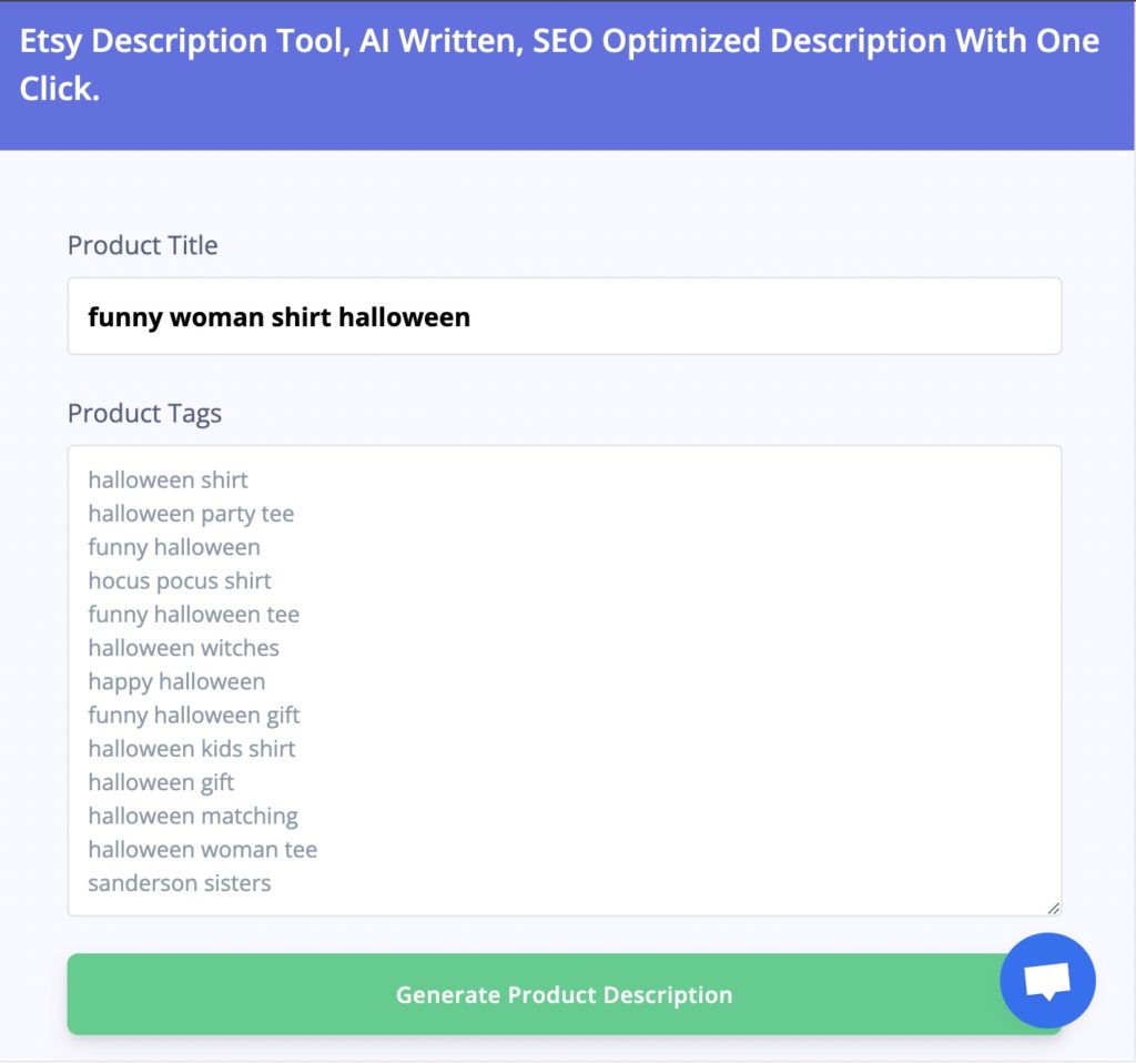 Generate listing description with one-click